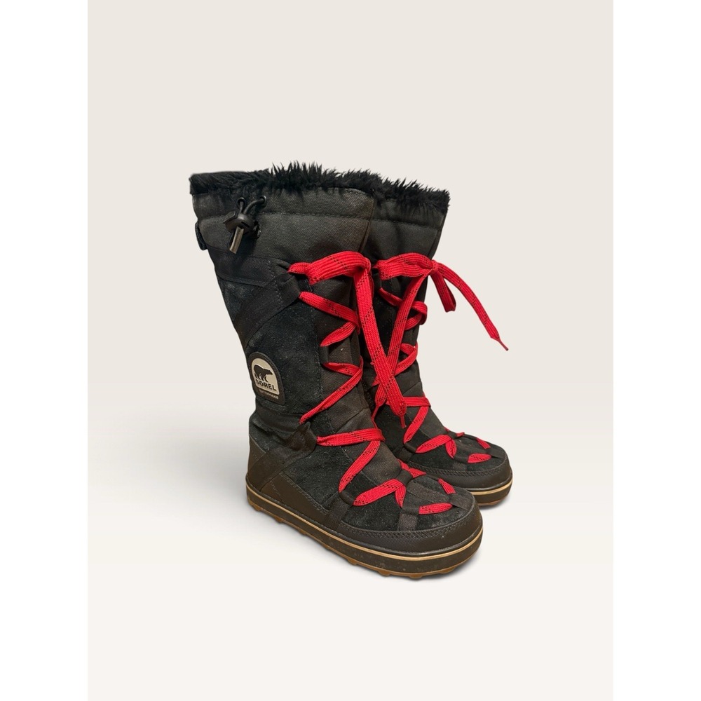 Sorel Glacy Explorer Waterproof Winter Boots Red Black Size 6 Women's